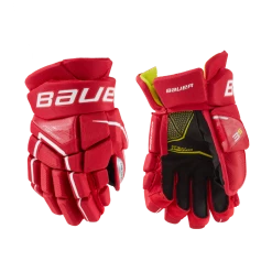 Bauer Supreme 3S Hockey Gloves, Junior, Red