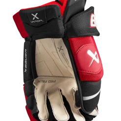 Bauer Vapor 3X Pro Hockey Gloves, Senior, Black/Red