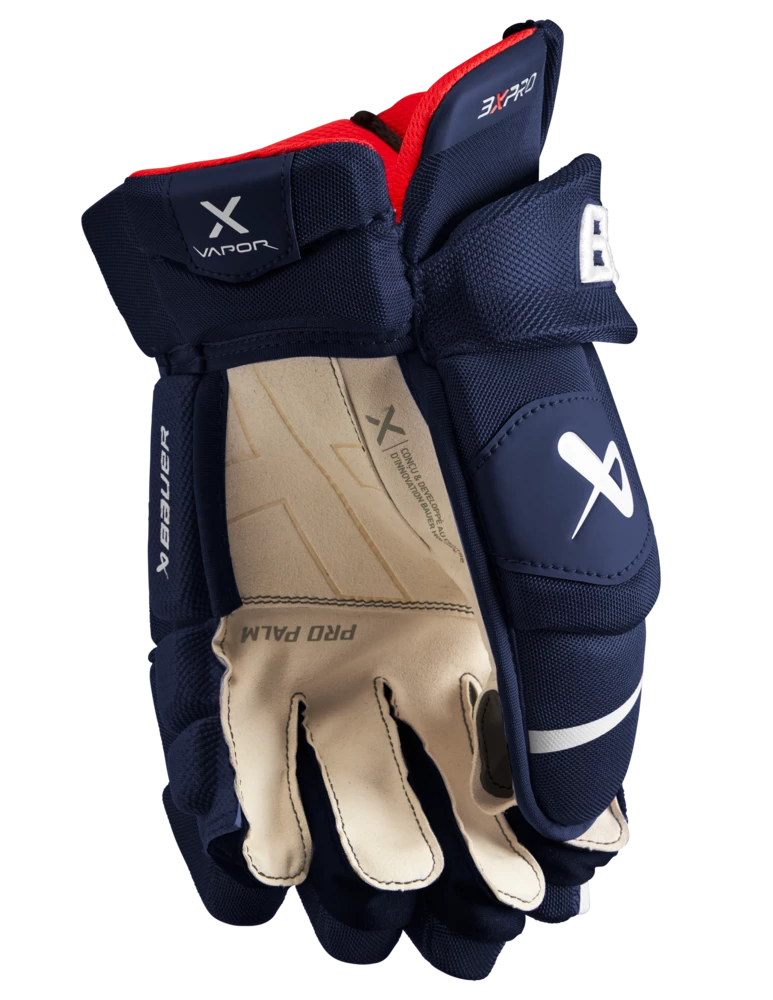 Bauer Vapor 3X Pro Hockey Gloves, Senior, Navy