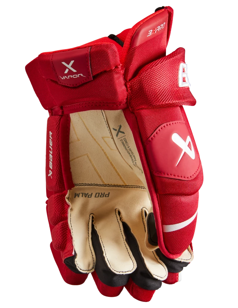 Bauer Vapor 3X Pro Hockey Gloves, Senior, Red