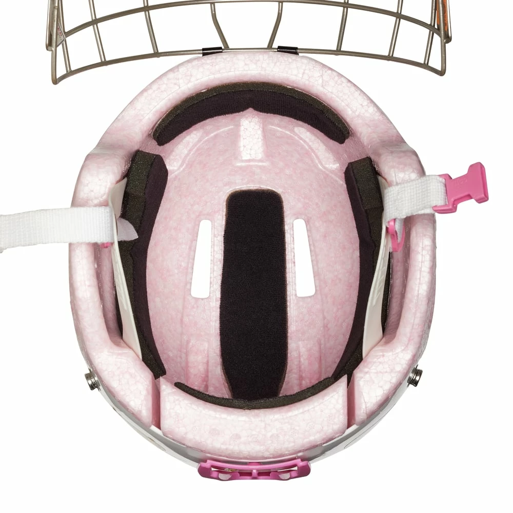 Bauer Lil' Sport Youth Hockey Helmet & Cage Combo, White & Pink - Image 6