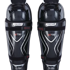 Bauer Vapor X Pro Lite Senior Hockey Shin Guards With Tapered Fit, Hyperlite HD Foam, Black